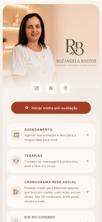 Página bio de Rozangela Bastos