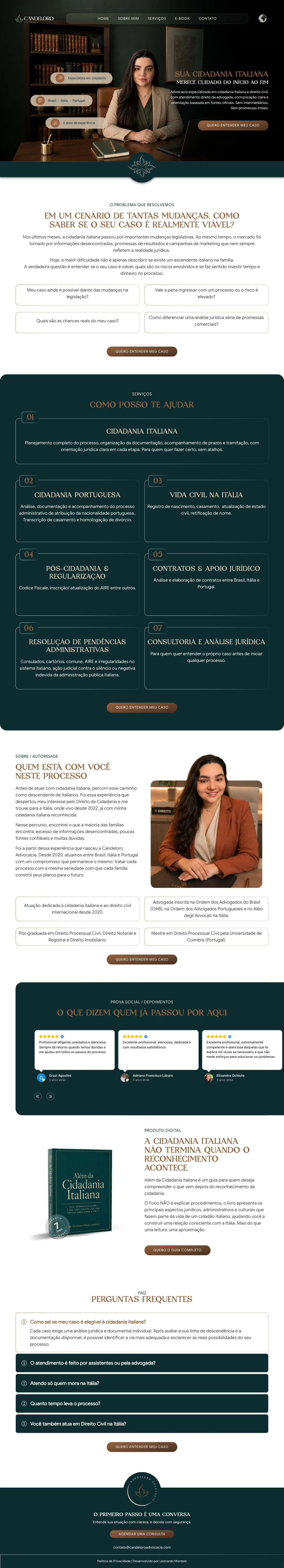 Captura desktop de Candeloro Advocacia