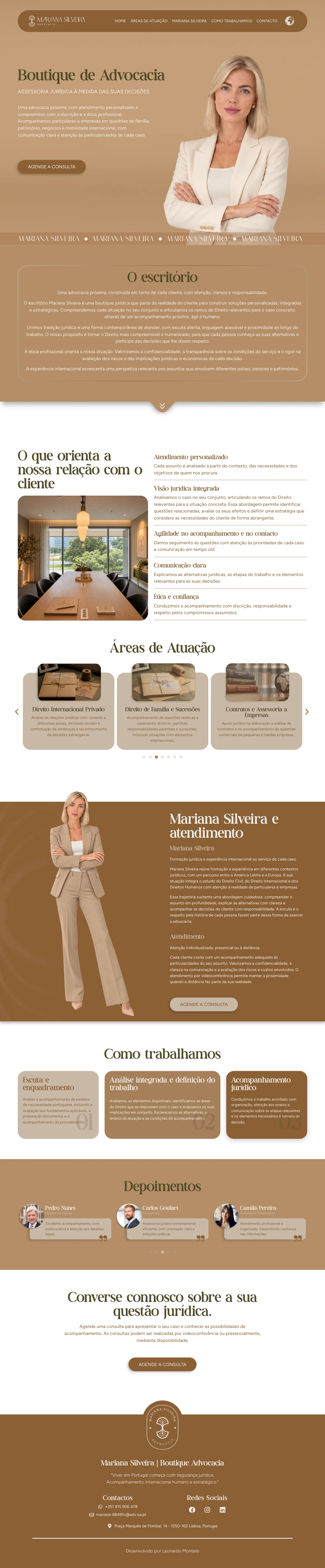 Captura desktop de Mariana Silveira — Boutique de Advocacia